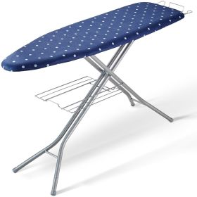VEVOR Ironing Board with Bottom Storage Tray, Thickened 4 Layers Iron Board with Heat Resistant Cover and 100% Cotton Cover