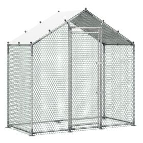 VEVOR Large Metal Chicken Coop,6.6 x 3.3 x 6.6 ft, Walk-in Chicken Run House with Waterproof Cover & Sturdy Frame