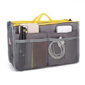 Purse Insert Storage Bag; Versatile Travel Organizer Bag Insert Cosmetic Bag With Multi-Pockets (Color: Grey)