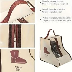 Durable PVC Shoe Storage Bags - Moisture & Moisture-Resistant, Dust-Proof with Transparent Window (Capacity: 4pcs small)
